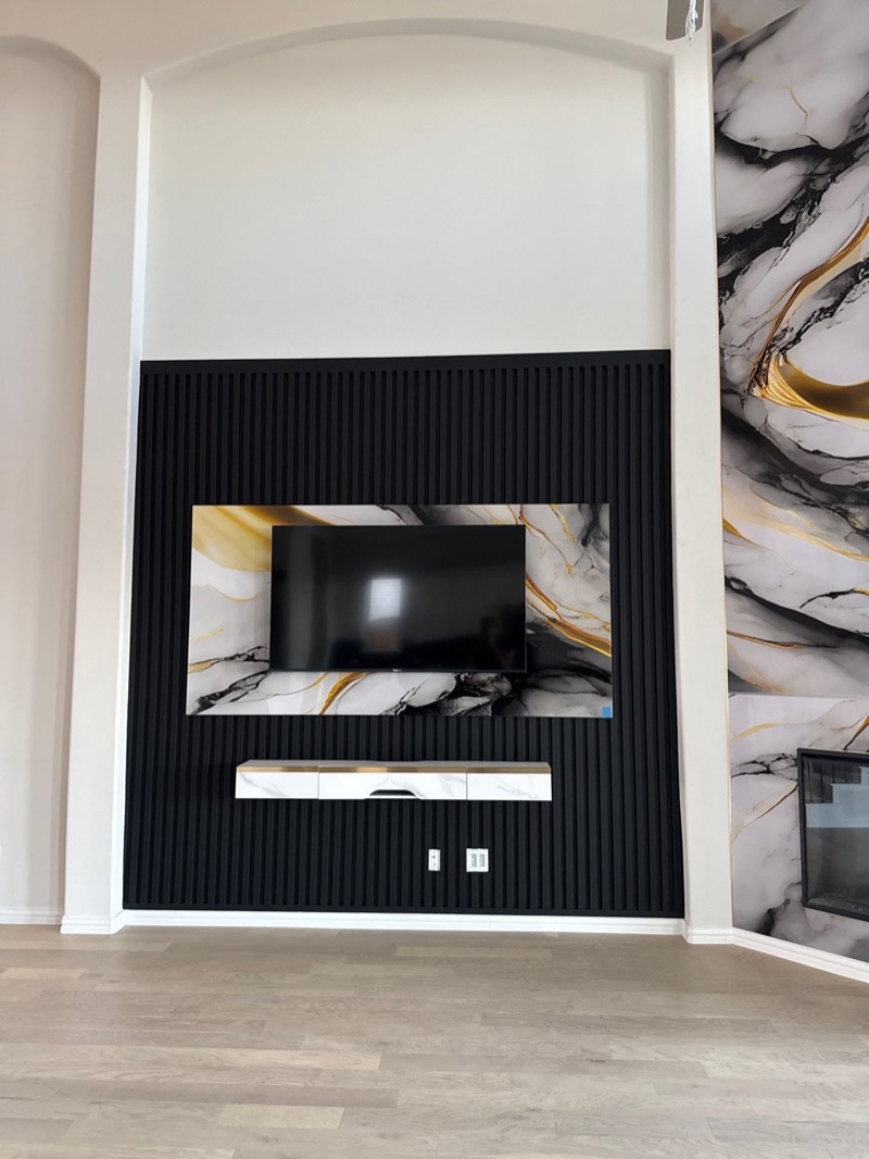 High Ceiling and TV Walls project by Lively Luxury Designs