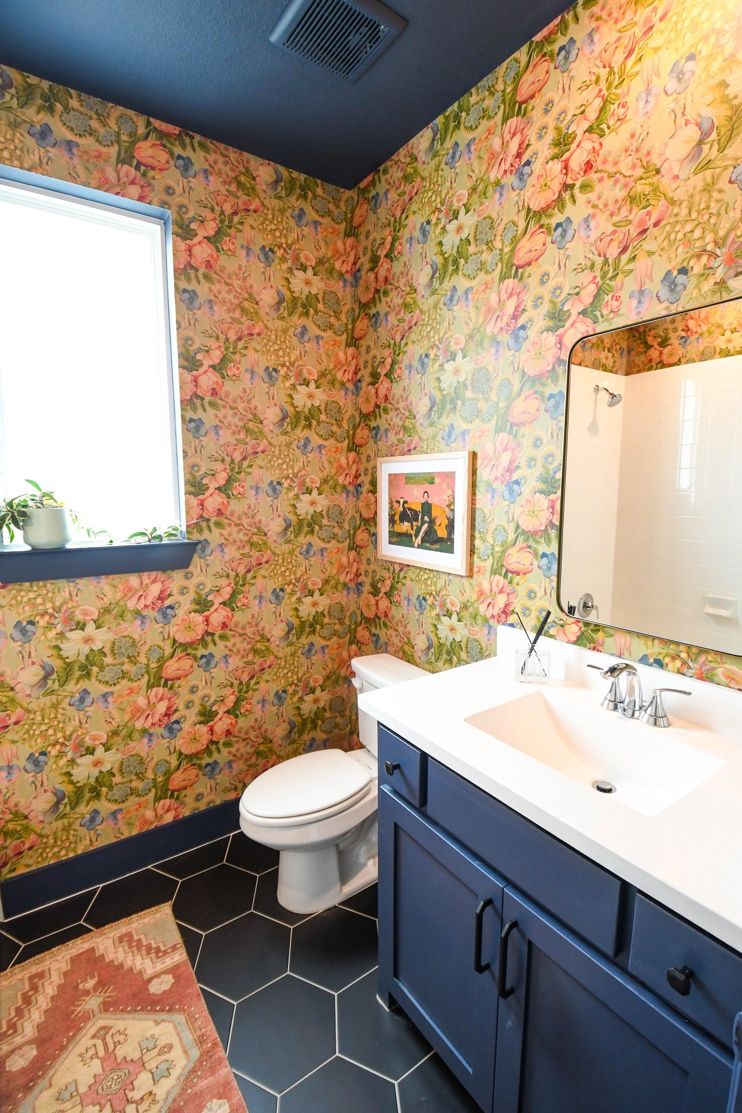 Bathroom wallpaper install, Aubrey, TX